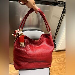Express Design  Studio Red leather hobo purse EUC